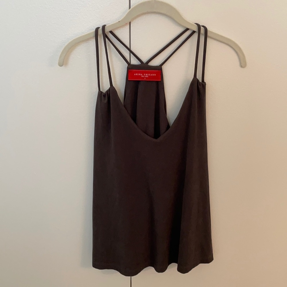 Akira grey suede top